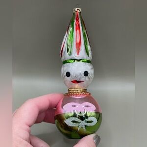 Vintage Columbia Mercury Glass Toy Soldier Christmas 5.5”!Ornament Pink Green